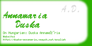 annamaria duska business card